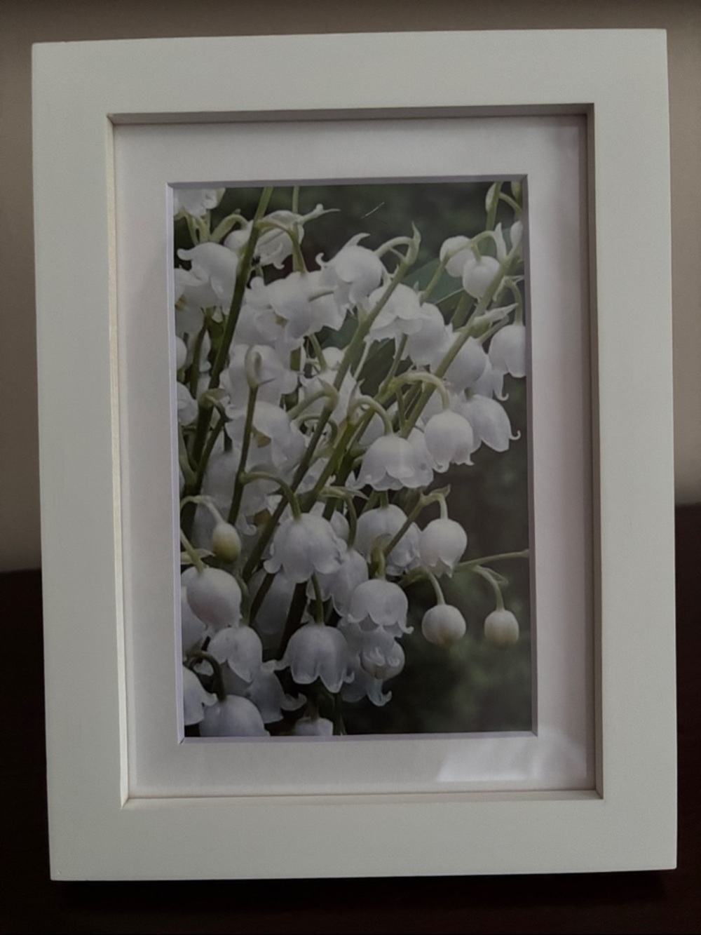 Framed White Lily of the Valley Floral Photo Print